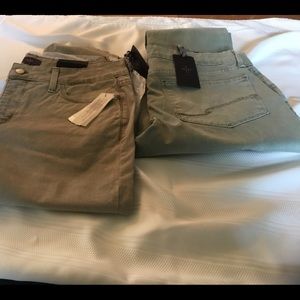 NYDJ leggings (10). Beige & light green